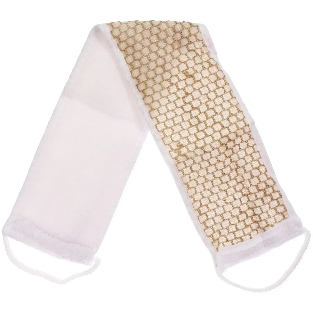 Мочалка для тела «ULTRAMARIN TEFANIO», комбинированная, цвет белый, 65*12см (зип пакет)