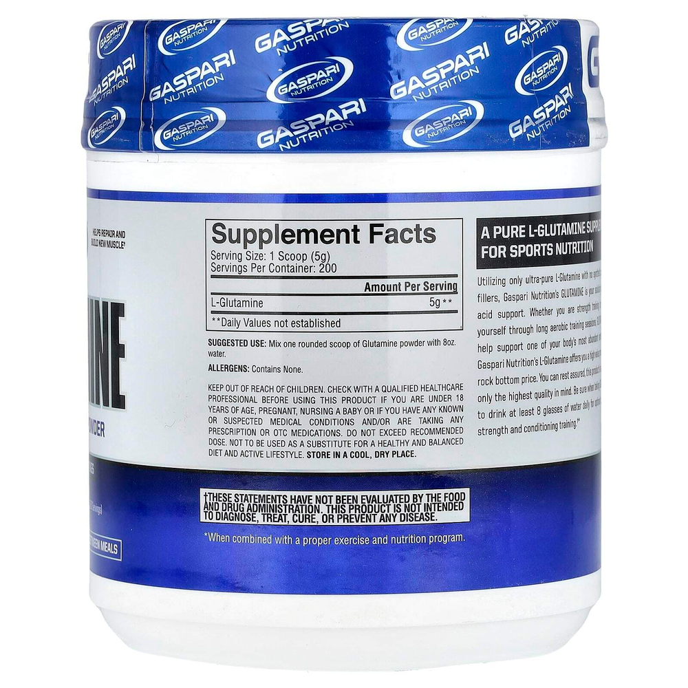 Gaspari Nutrition, Глутамин, без добавок, 1 кг