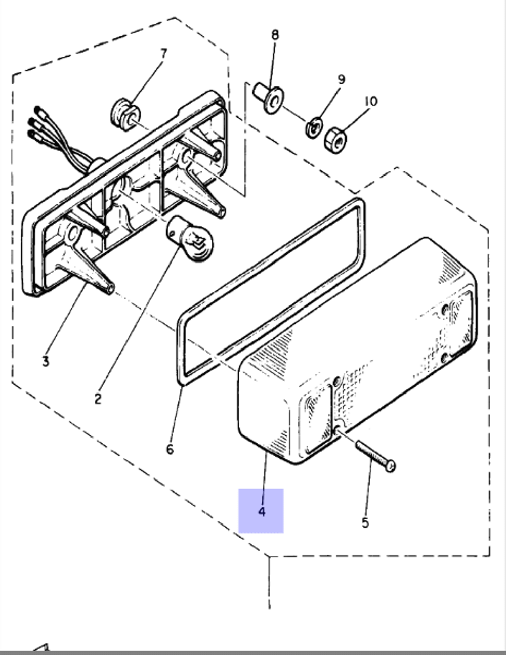 Стекло стоп-сигнала Yamaha VK540/BR250 8K4847210100