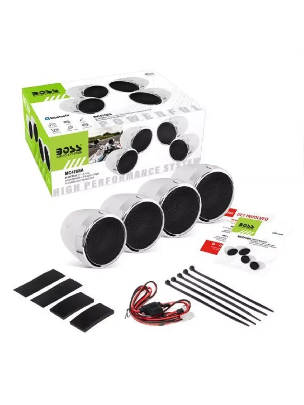 Аудиосистема мото Boss Audio 1000W, Bluetooth, 4x3''