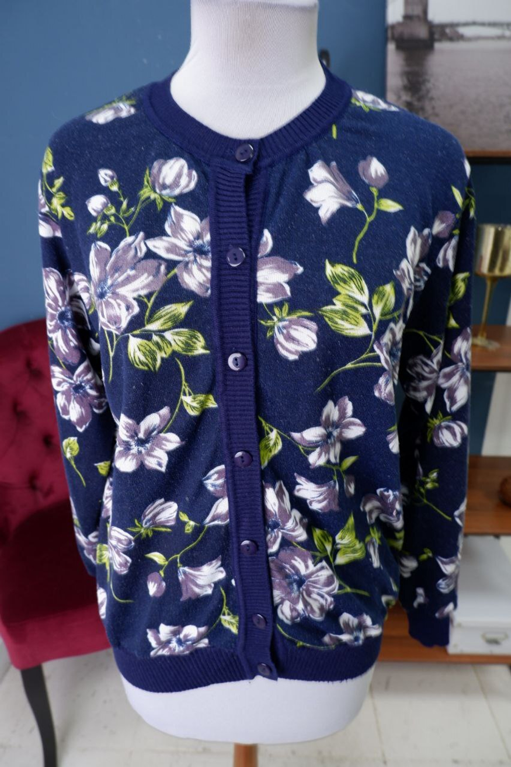 Кардиган Mengxia с цветами 50 размер