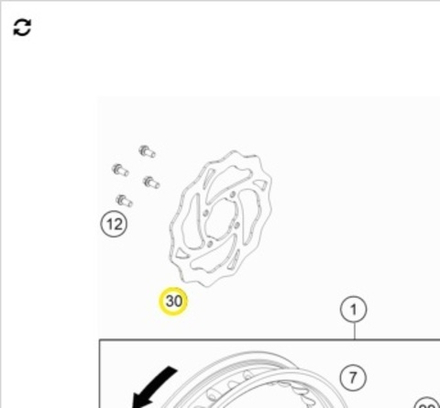 Диск тормозной задний KTM SX-65, HQV TC-65,GASGAS MC-65 21-22