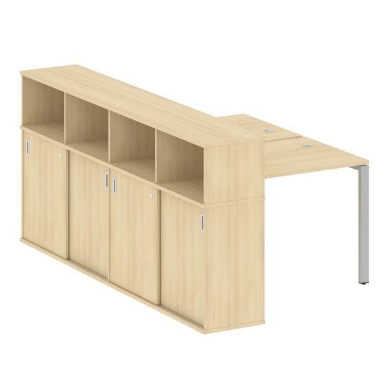 Метал Систем Рабочая станция с шкафом-купе на П-образном м/к БП.РС-СШК-4.1 Т