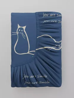 Постельное белье Полисатин Мечта "Котики" 2-спальное Наволочка 50х70 см 2 шт Простынь на резинке 160x200 см Пододеяльник 175x215 см