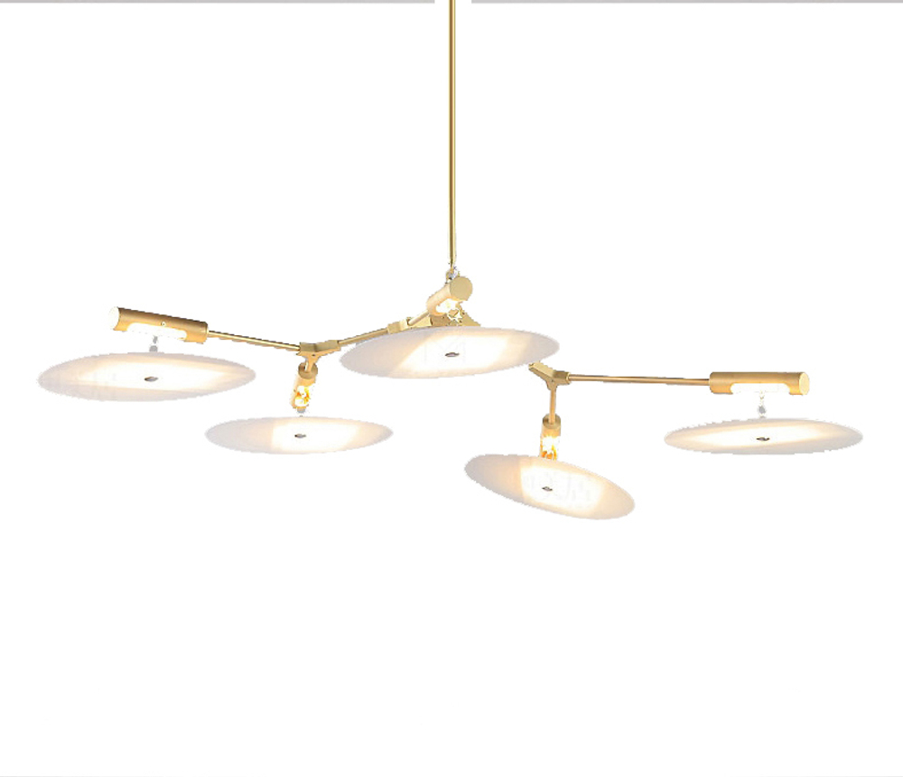 Ceiling design lamp  Branching Discs by Lindsey Adelman (5 lampshades,  Gold)