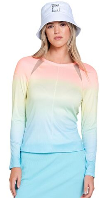 Женская теннисная футболка   Lucky in Love Lucky Club Long Sleeve