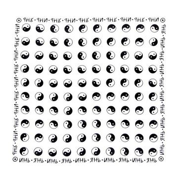 Бандана Инь-Ян белая (048)