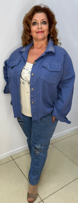 Джинсовый жакет-бомбер