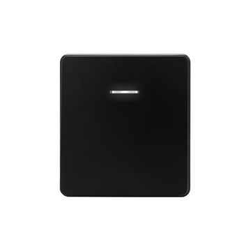 Выключатель ROUND 1 кл перекрестный (переключатель) с подсветкой 10А с/у оникс KRANZ