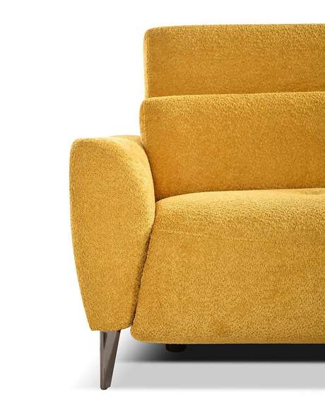 Диван-реклайнер с электроприводом Jasper, 200 см, желтый