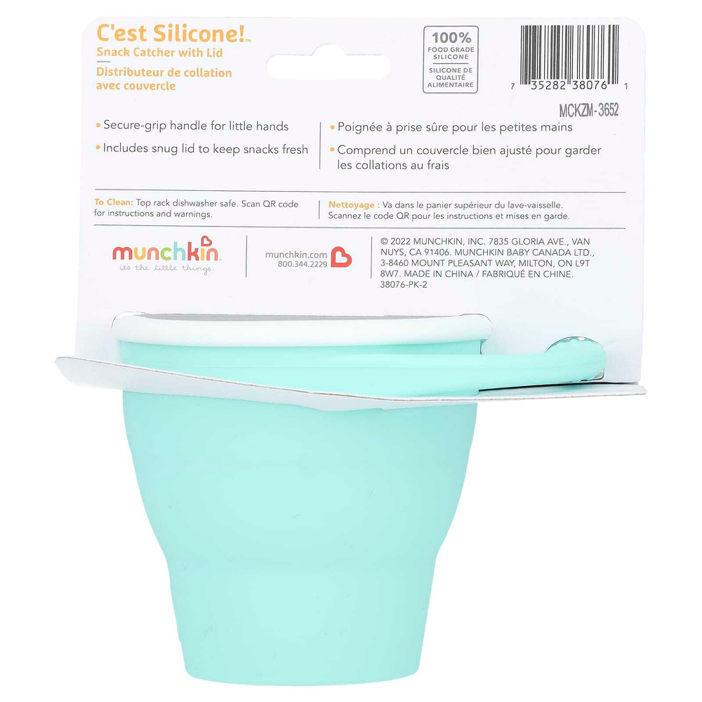 Munchkin, C'est Silicone! ™, ловушка для снеков с крышкой, для детей старше 6 месяцев, со вкусом мяты, 1 шт.
