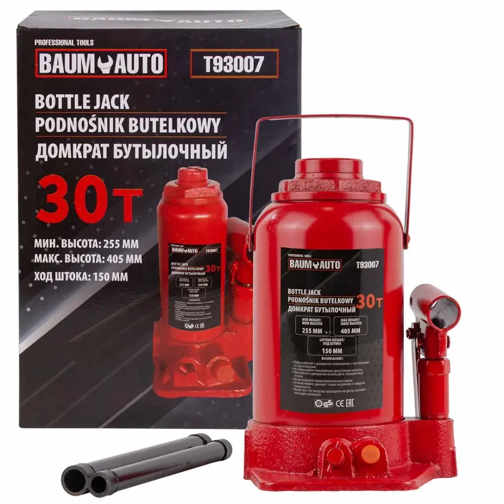Домкрат бутылочный 30т Baum Auto BM-T93007