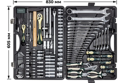 Набор инструмента RF-41282-5 1/2"&1/4"DR с 6-гранными головками 128пр. ROCKFORCE