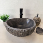 Раковина из речного камня RS-66033 37х35х15 из натурального камня