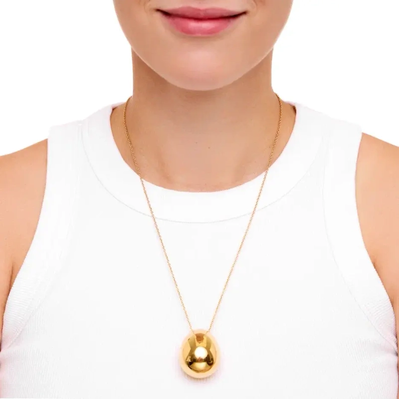 Колье Большое Запеченное Яичко – Золото