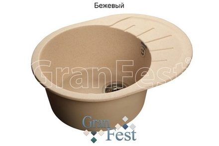 Кухонная мойка GranFest РОНДО GF R 580 L Цвет: Бежевый