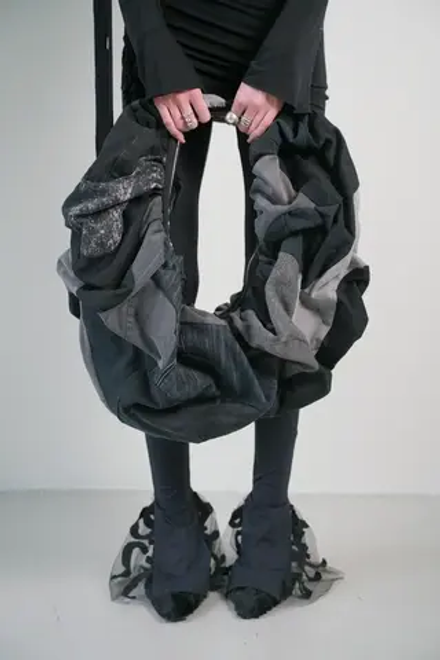 Сумка-рюша, черная