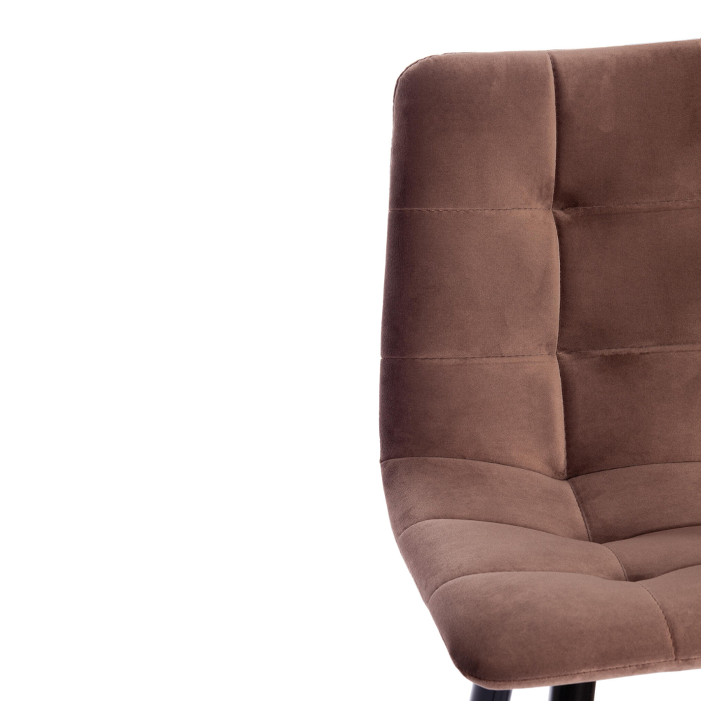 Стул полубарный CHILLY (mod. 7095пб ) ткань/металл, 53x44x94 см, высота до сиденья 66 см, коричневый barkhat 12/черный (Комплект из 2 шт.)