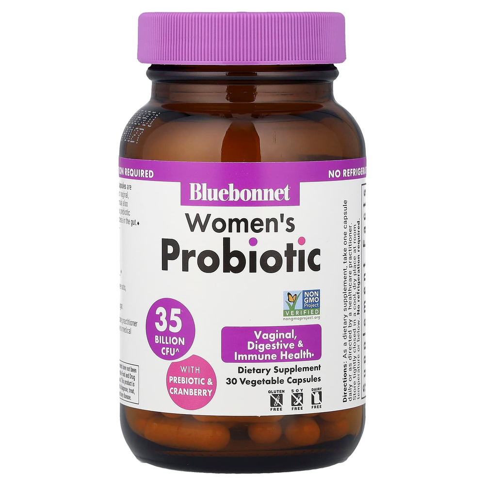 Bluebonnet Nutrition, пробиотик для женщин, 30 растительных капсул