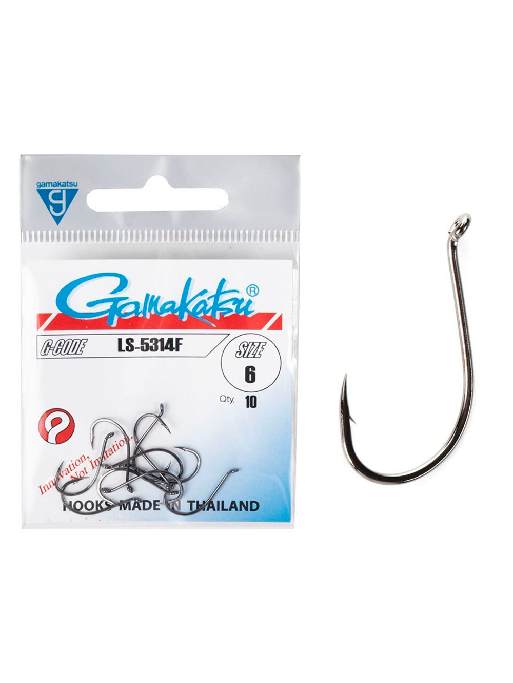 Крючки Gamakatsu LS-5314F HOOKS BLACK размер 04 (упк.10шт.)