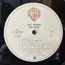 Винтажная виниловая пластинка LP Van Halen Fair Warning (Japan 1981) (No Obi)