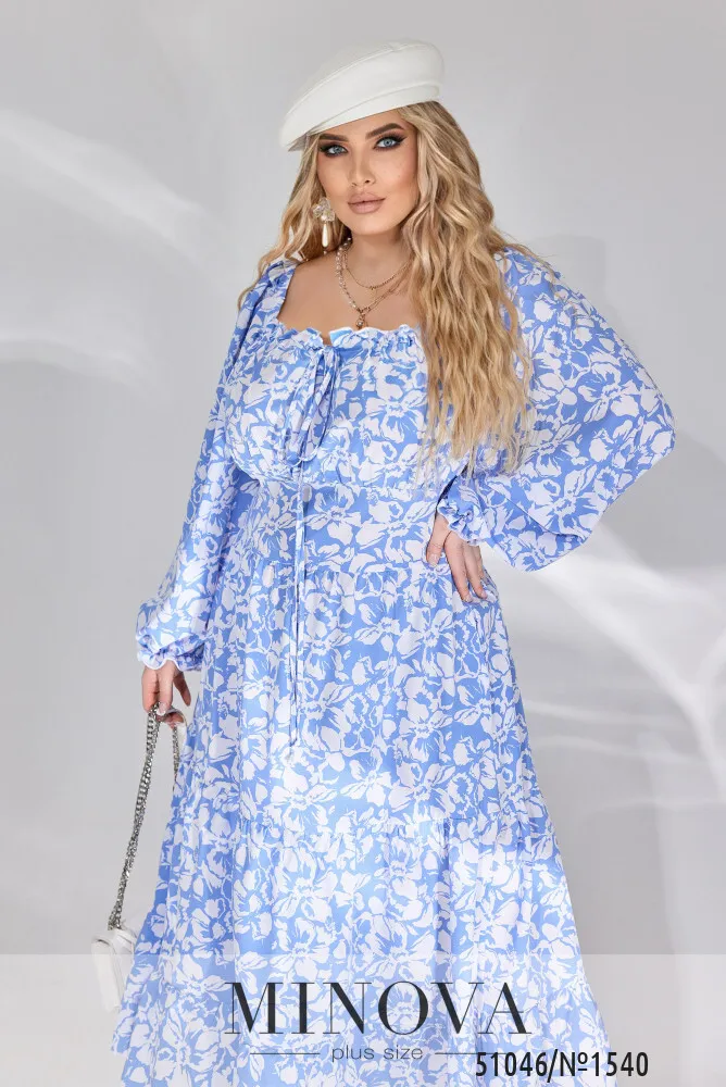 Платье 1540-голубой Minova