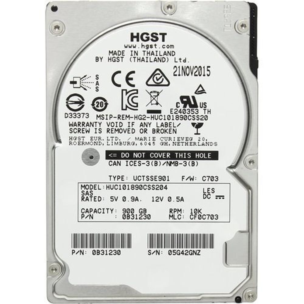 Жесткий диск Hitachi 900Gb 10K 2.5&quot; SAS 12Gb HUC101890CSS204