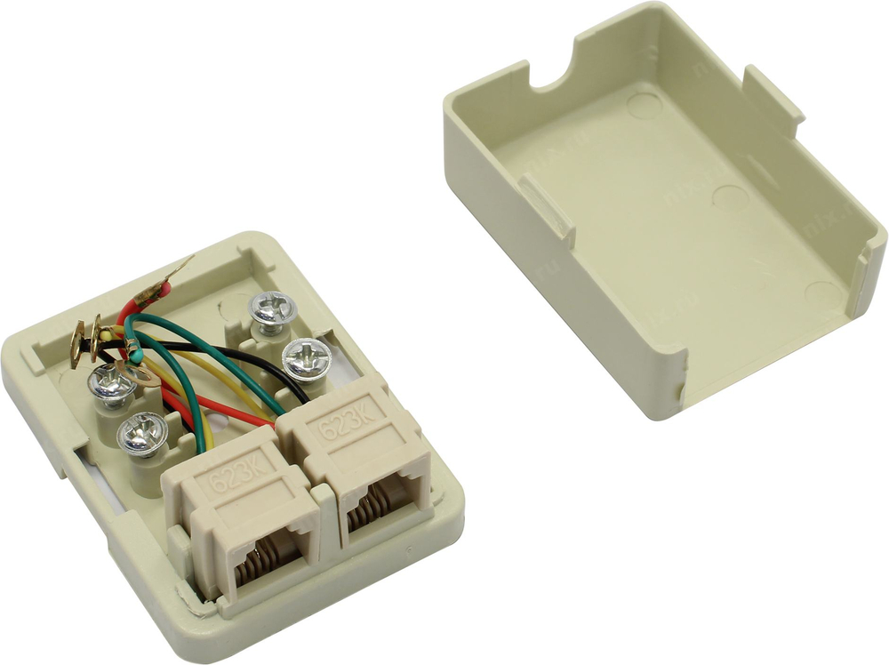 Розетка телефонная RJ-12(6P4C)-2(1)port
