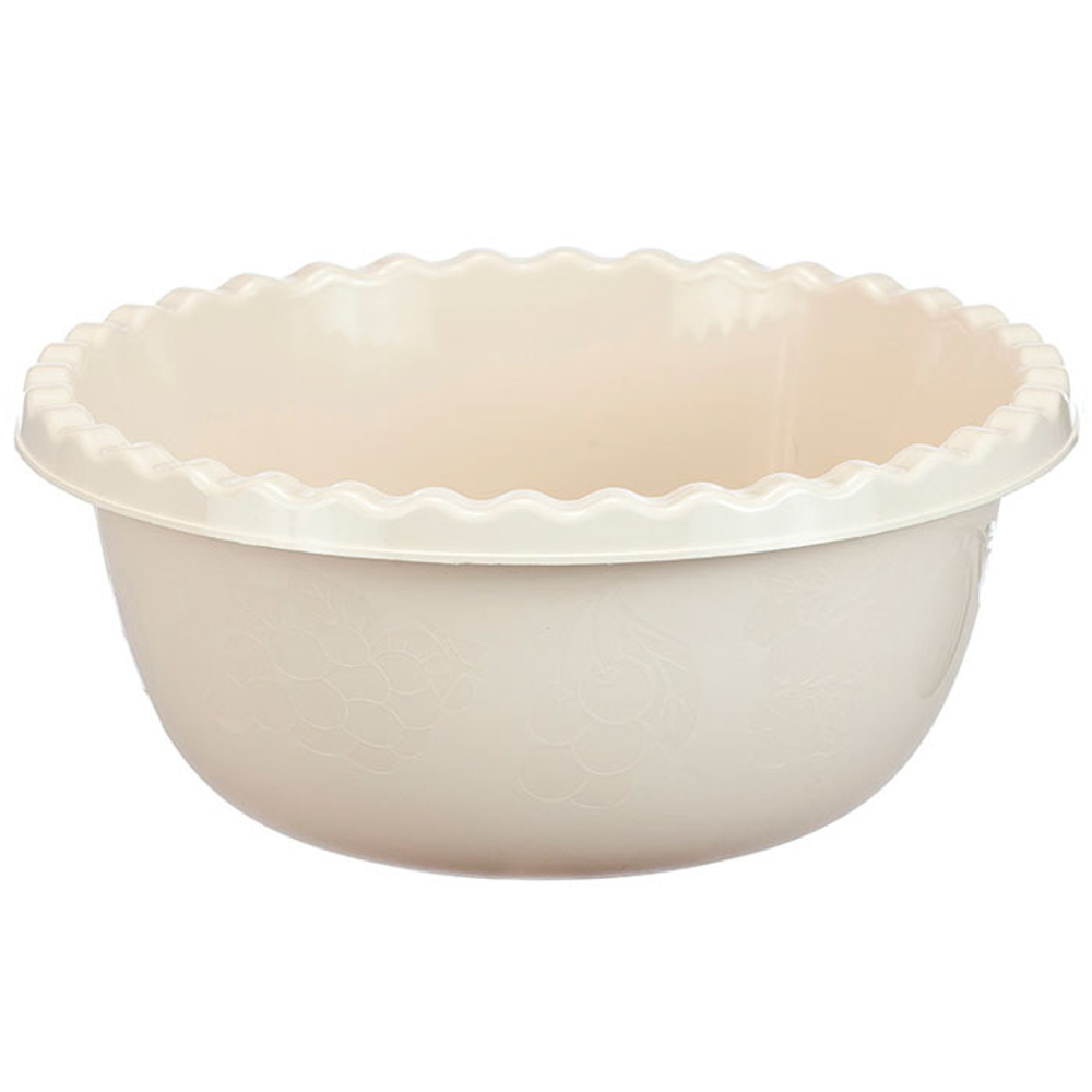 Миска 3л круглая, белый ротанг