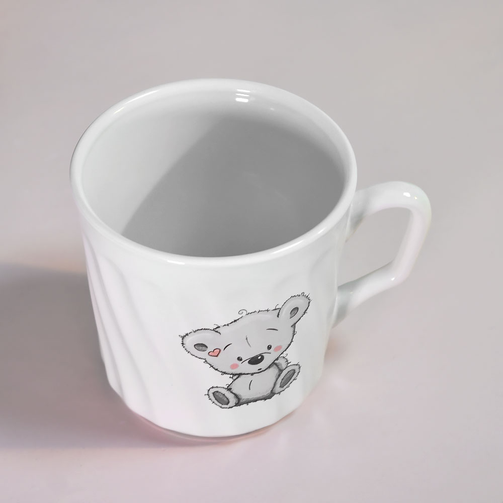 Кружка 250мл Мишка, форма Волна