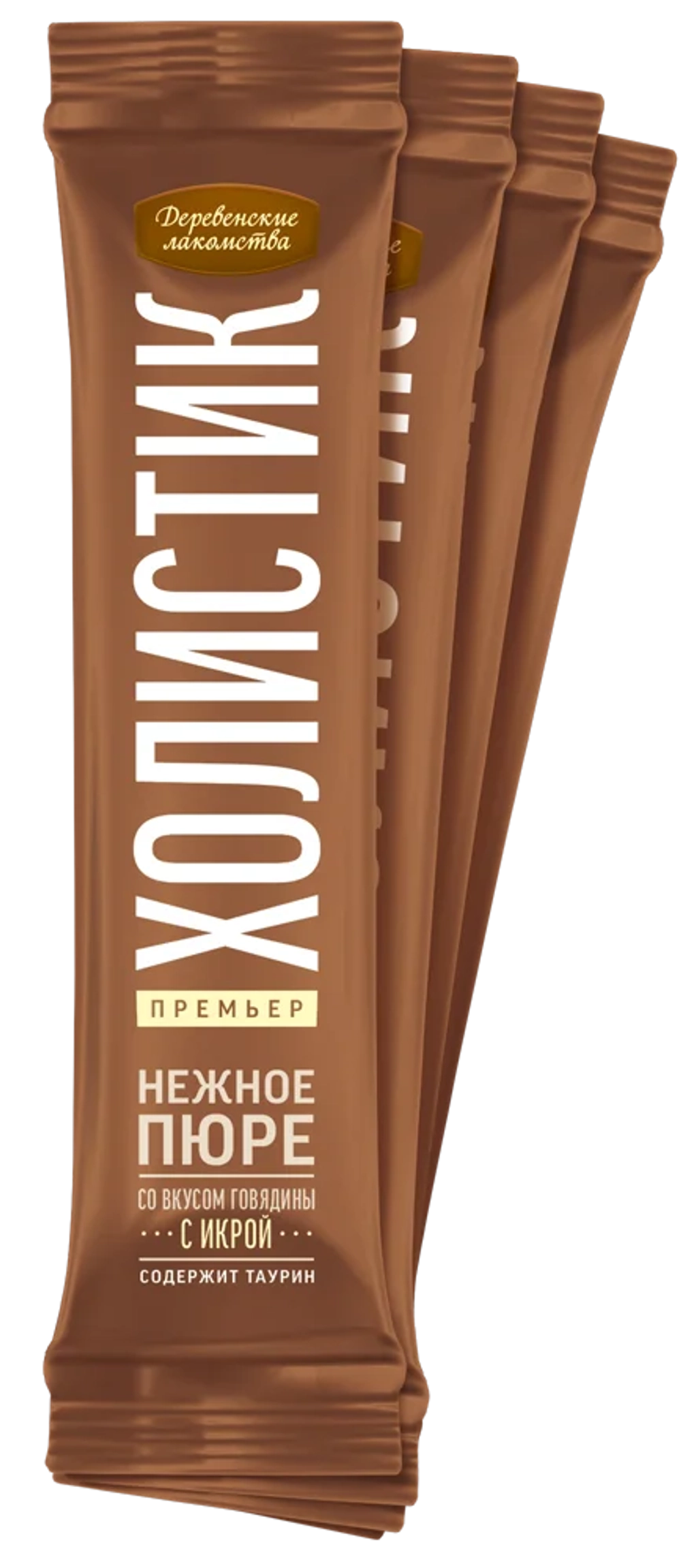 ХОЛИСТИК ПРЕМЬЕР Лакомство для кошки Нежное пюре с говядиной, 4*10 г
