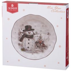 ТАРЕЛКА ГЛУБОКАЯ AGNESS “С НОВЫМ ГОДОМ!" 27,8*3,8 СМ (КОР=16ШТ.)