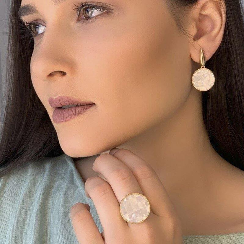 Серьги Possebon Mother Pearl Mosaic A2188.1 G