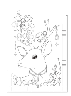 Senior Healing Long Luck. Coloring book