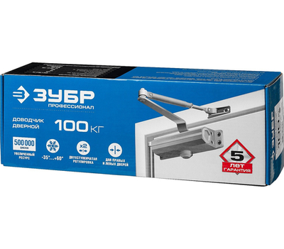 ЗУБР до 100 кг, цвет коричневый, дверной доводчик, Профессионал (37912-100)