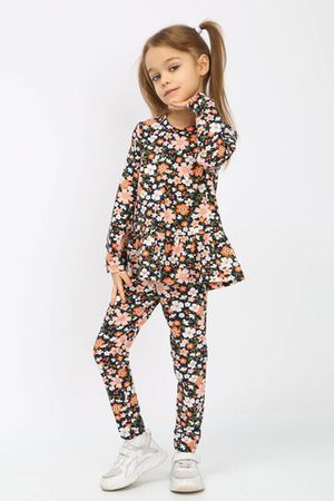 Костюм с брюками для девочки Оранжевый цветок арт-113