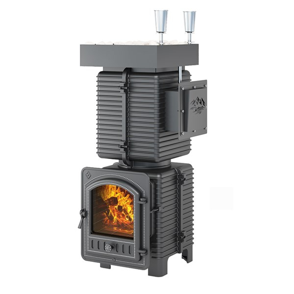 Печь для бани Эверест "Легкий пар Профи" под обкладку Б/В (чугунная закрытая каменка)