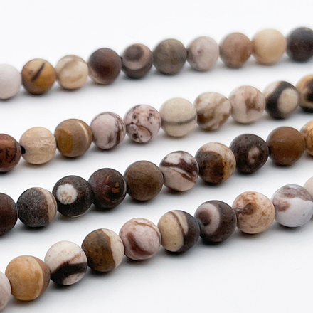 "Яшма кофейная" бусины (халцедон), матовый шар, диаметр около 6,1-6,3 мм, цена за 30 шт (1/2 нити)