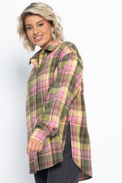 Рубашка Дэлли (зелено-розовая) Б15106-7М LT Collection