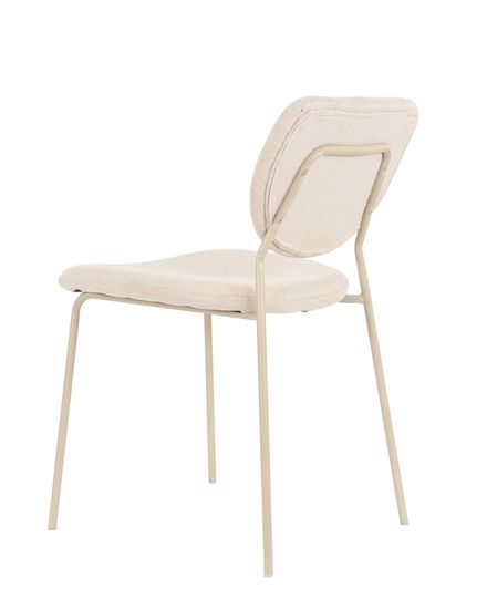 Стул обеденный Gigi шенилл бежевый кремовые ножки