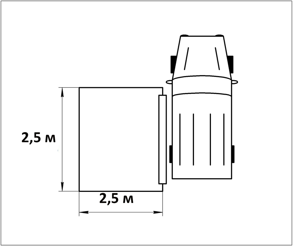 Маркиза автомобильная 2,5х2,5 м РИФ