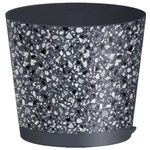 Горшок для цветов Stone Flower D200 мм, 4л с прикорневым поливом с декором (серый)