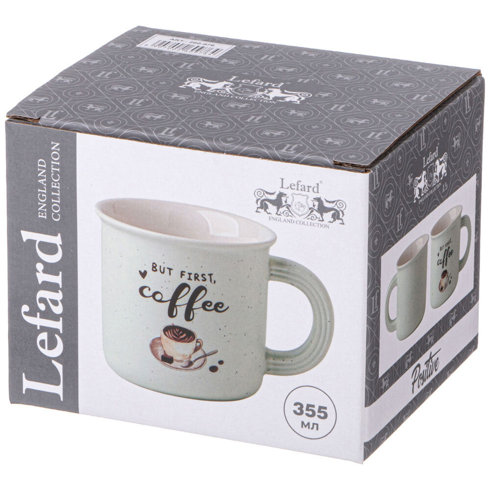 Кружка 355мл But first coffee, белая