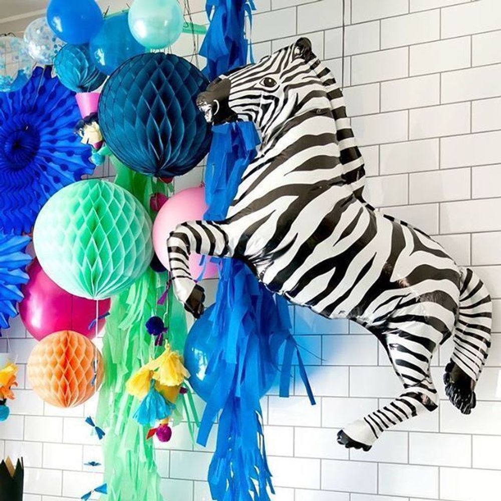 Шар 42"/107 см Зебра, Черный 1 шт.