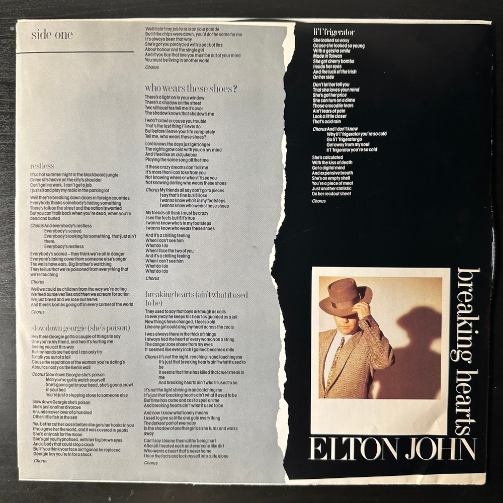 Elton John ‎– Breaking Hearts (США 1984г.)