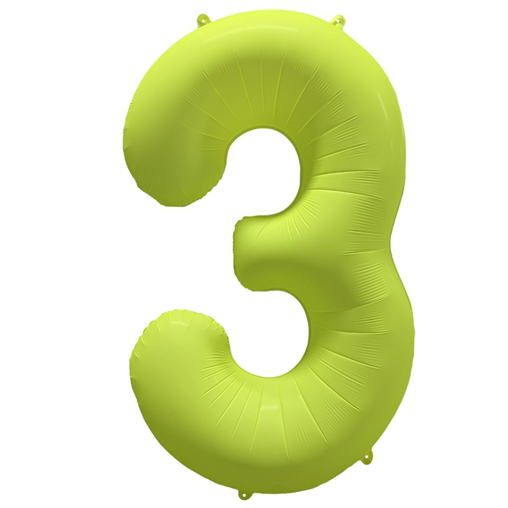 Шар фольгированный Цифра 3 101 см (Желтый)