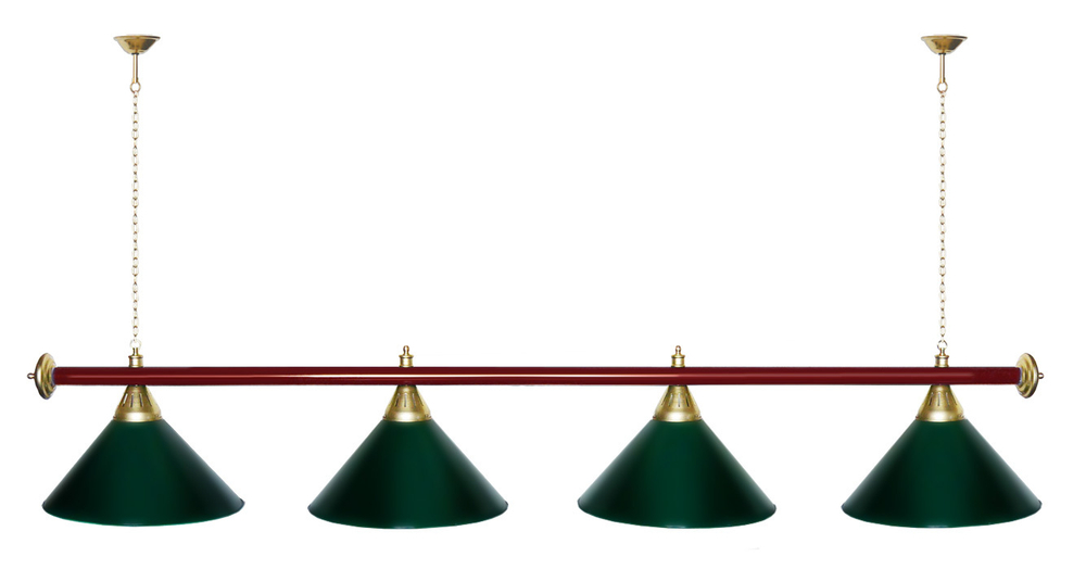 Лампа STARTBILLIARDS 4 пл. (плафоны золотые,штанга золотая,фурнитура золото)