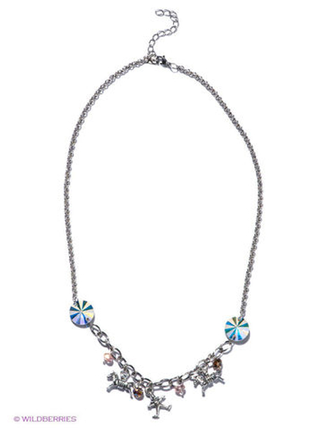 "Лофело" колье в серебряном покрытии из коллекции "Шапито" от Jenavi с замком карабин