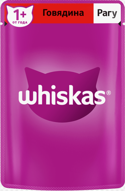 Whiskas (белорусский) Рагу Говядина 75г.*28шт.