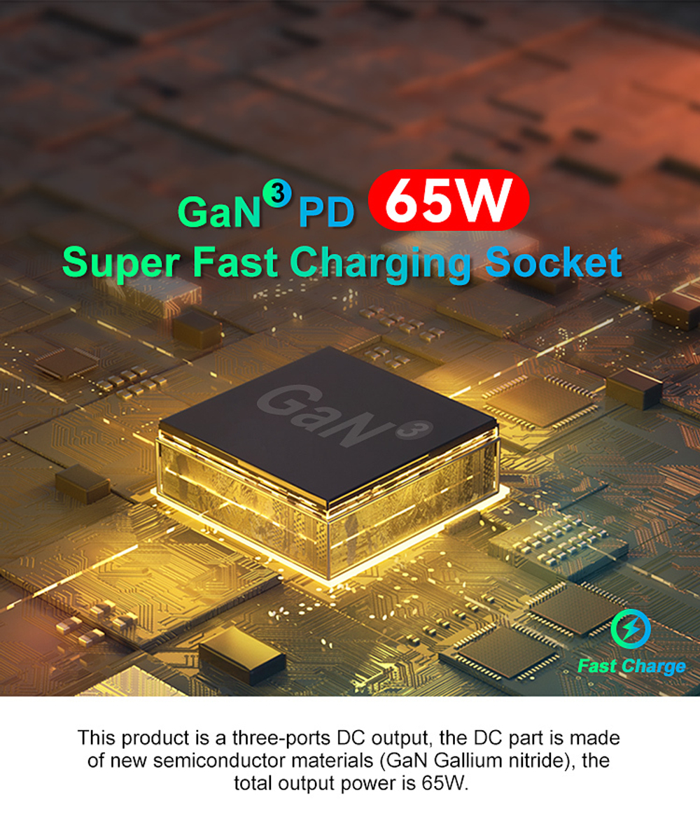 Блок зарядки в рамку 65W TYPE A+C+C 65WUSB (белый)